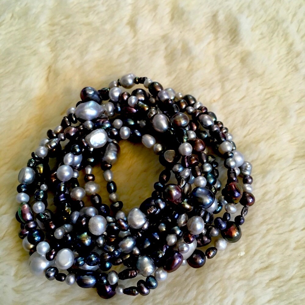 Real fresh water keshi pearl long necklace 69’’